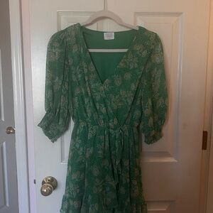 Sienna Sky Green Floral Mini Dress